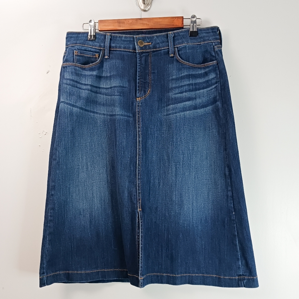 NYDJ Women's Denim Midi Skirt Size 8 Blue A-Line Style